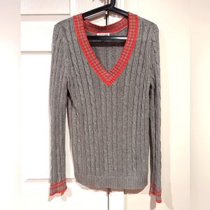 St. John's Bay Grey Cableknit Sweater (M)